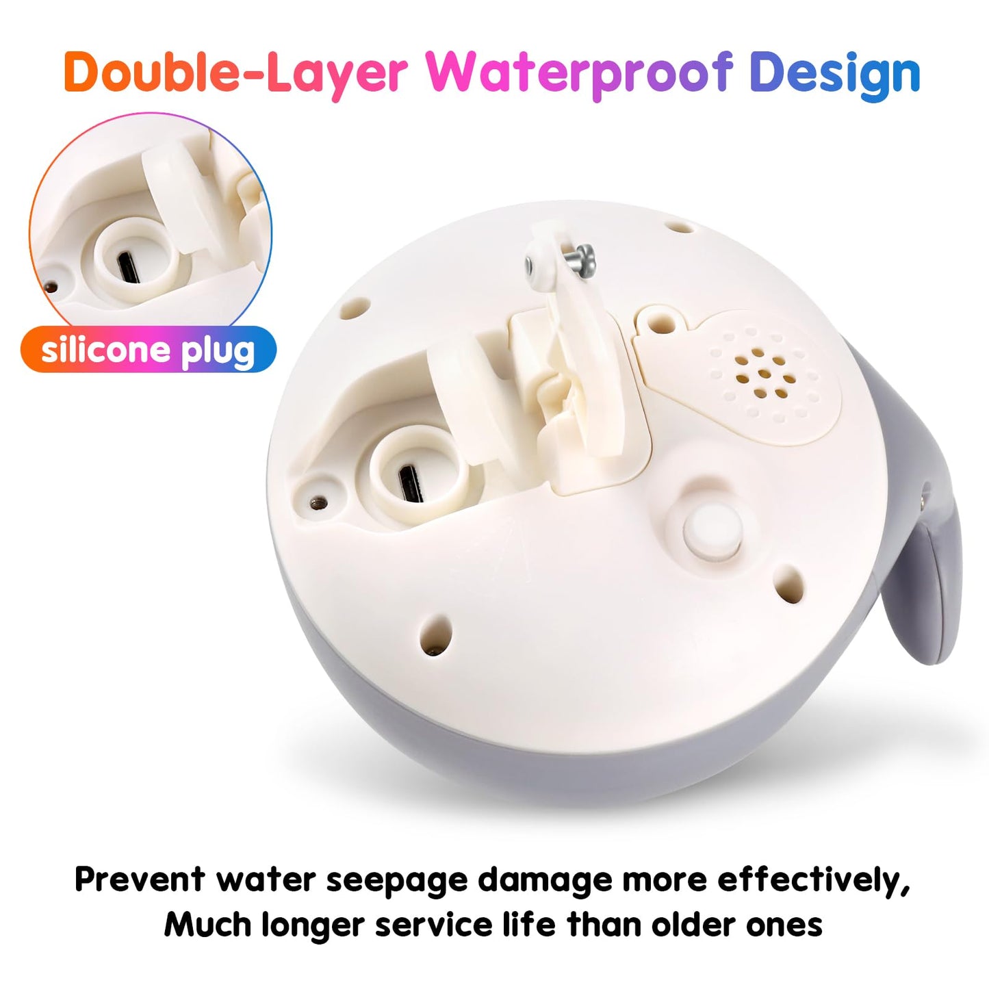 Baby Whale Bath Toys With Upgraded Light-Up-Gray - Gigilli