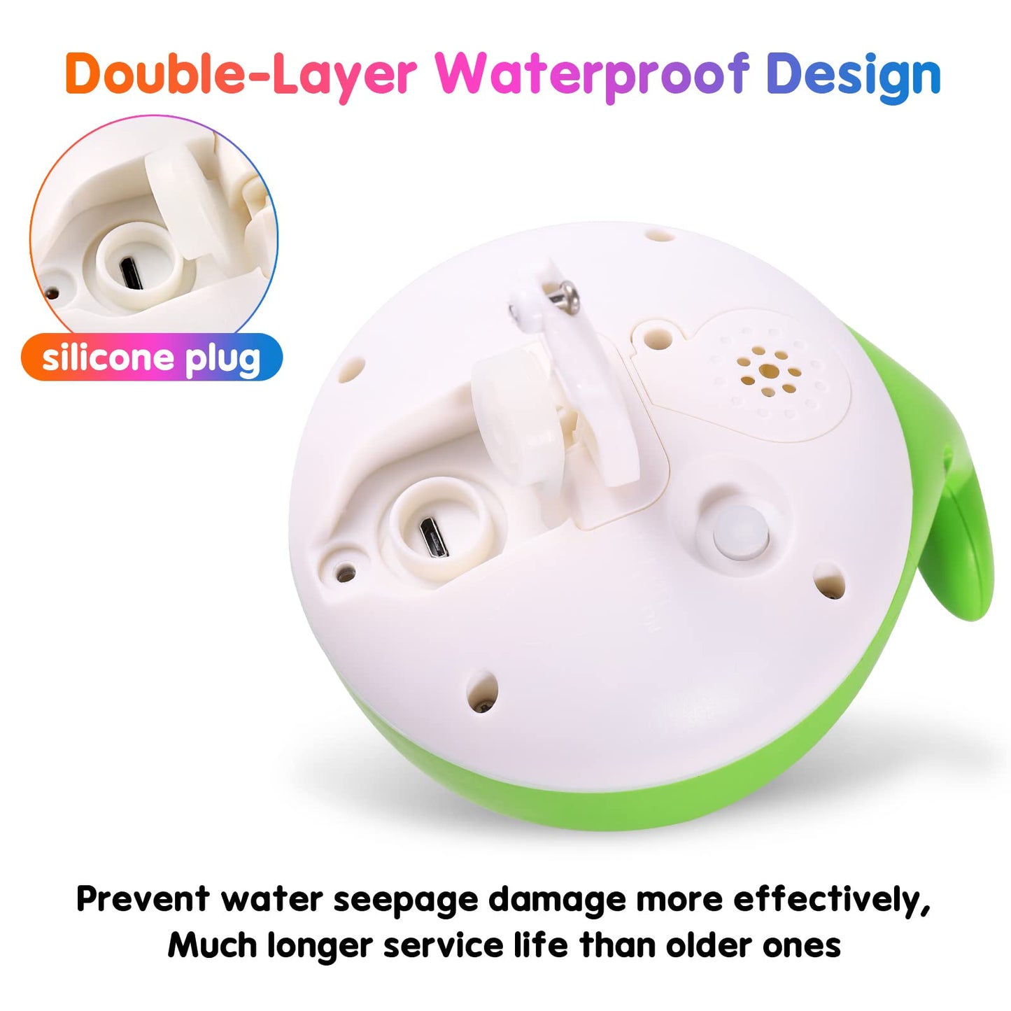 Baby Whale Bath Toys With Upgraded Light-Up-Green - Gigilli