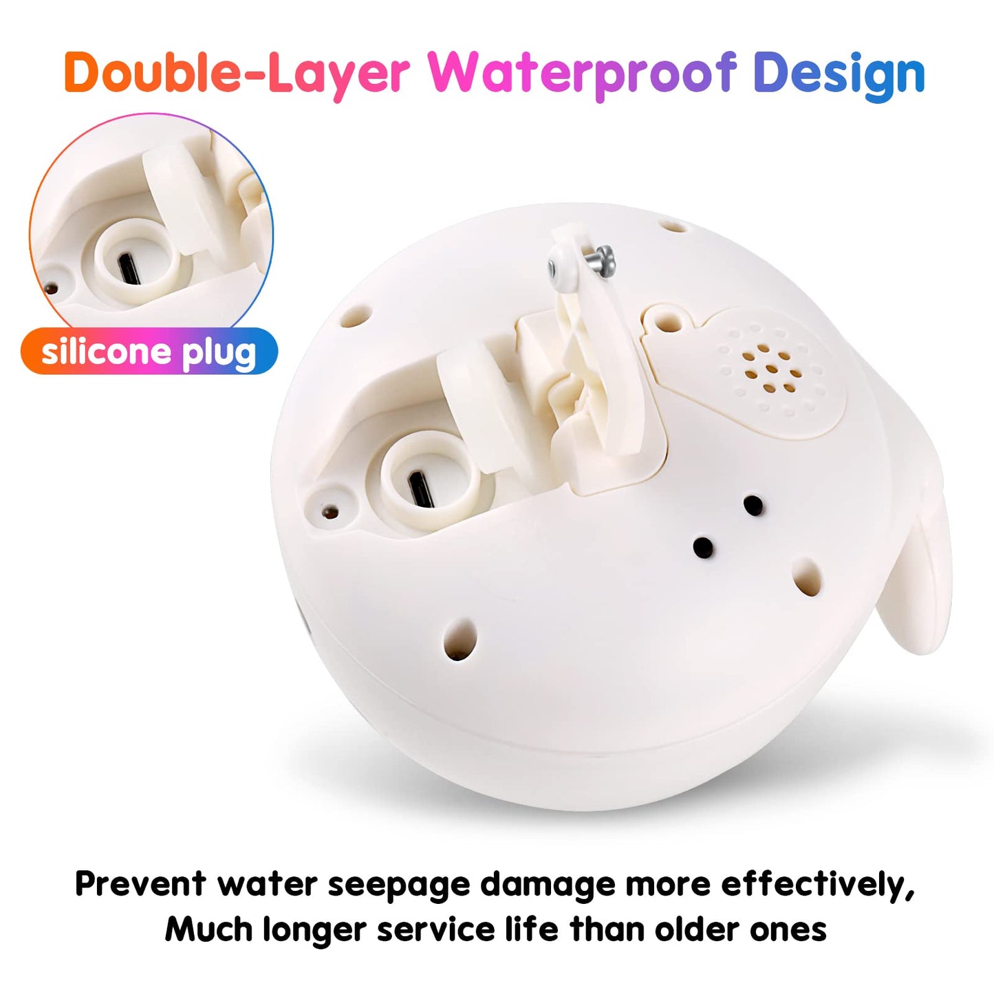 Baby Whale Bath Toys With Upgraded Light-Up-White - Gigilli