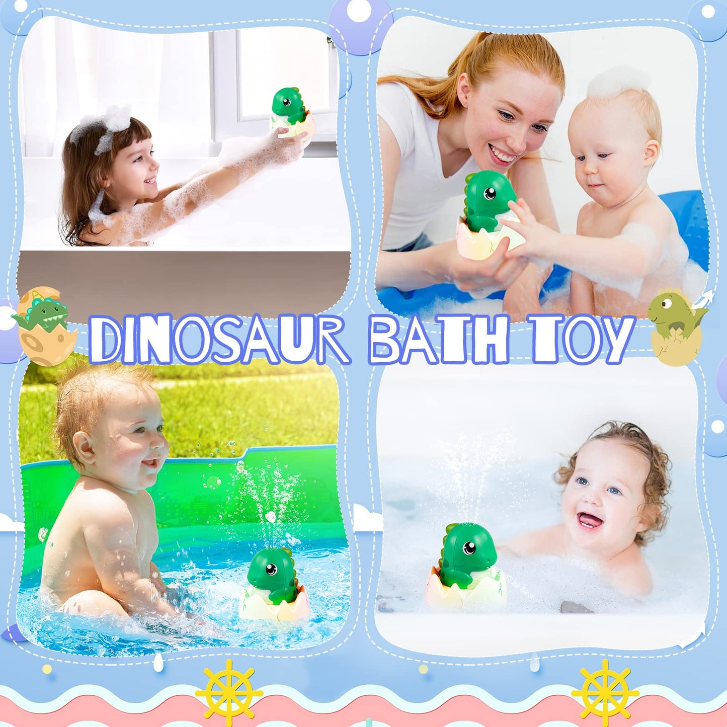 Rechargeable Dinosaur Baby Bath Toys-Green - Gigilli
