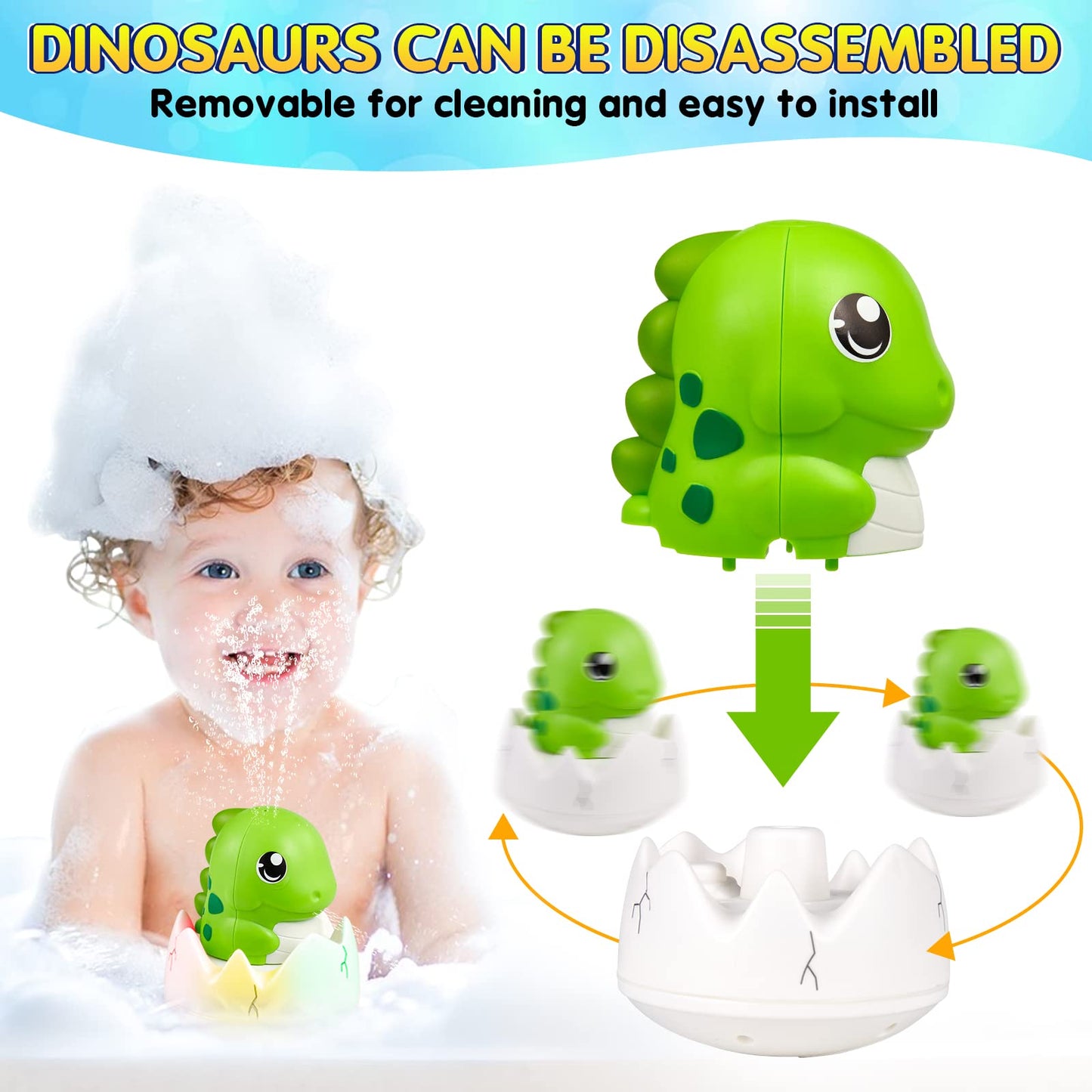 Rechargeable Dinosaur Baby Bath Toys-Light Green - Gigilli