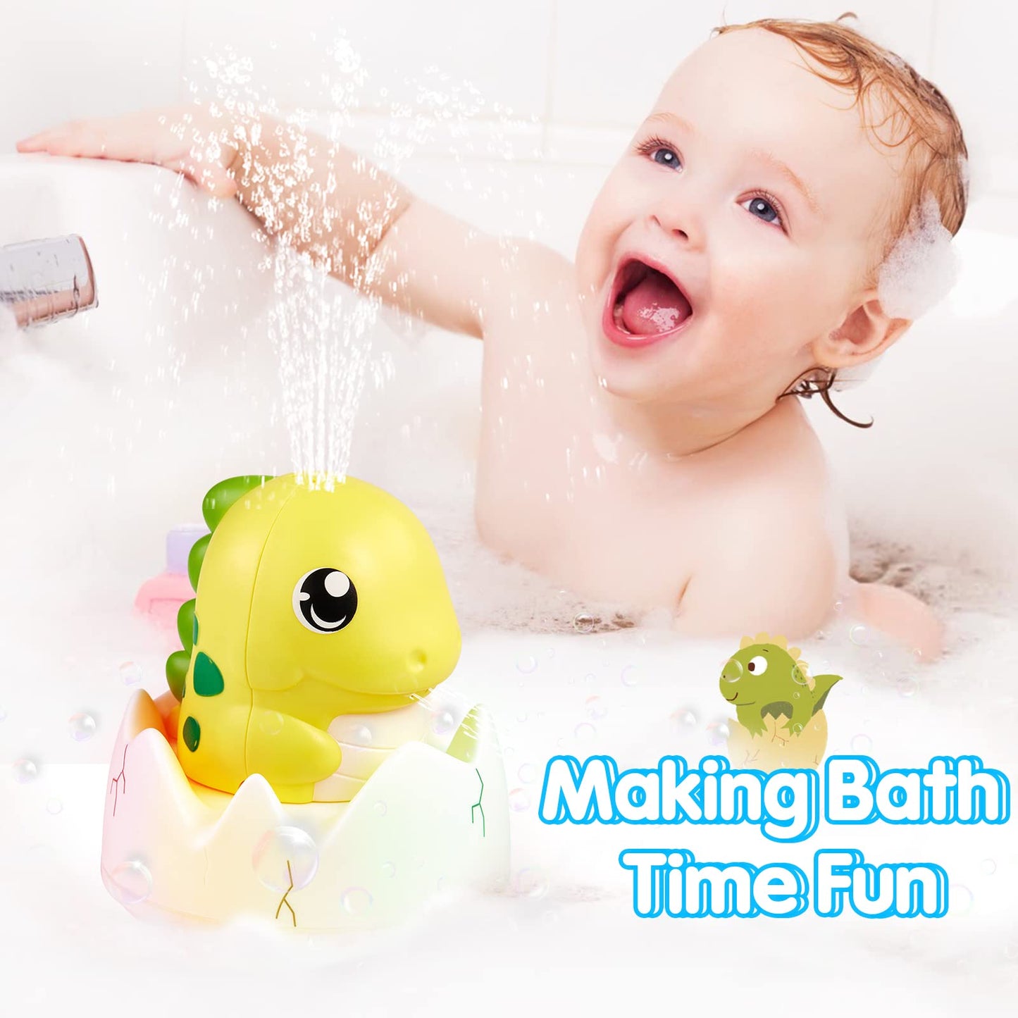 Rechargeable Dinosaur Baby Bath Toys-Yellow - Gigilli