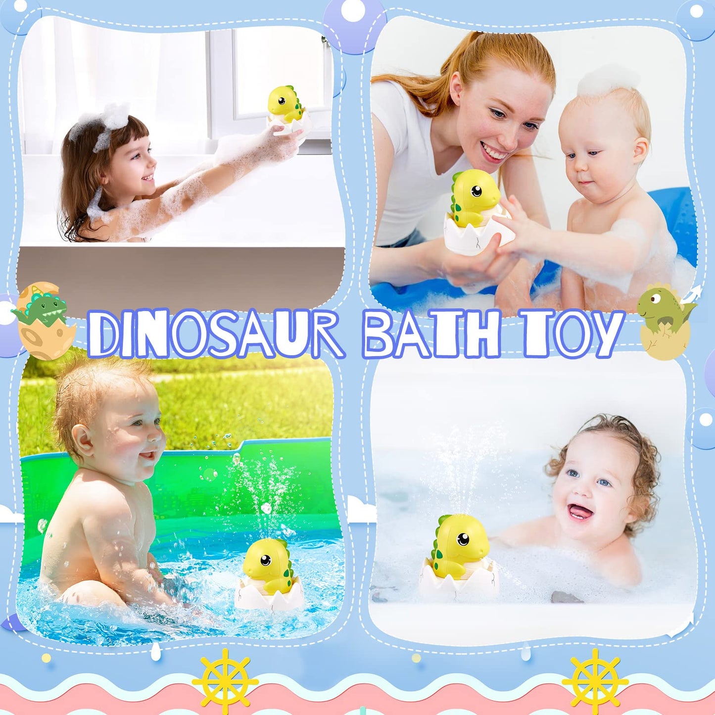 Rechargeable Dinosaur Baby Bath Toys-Yellow - Gigilli