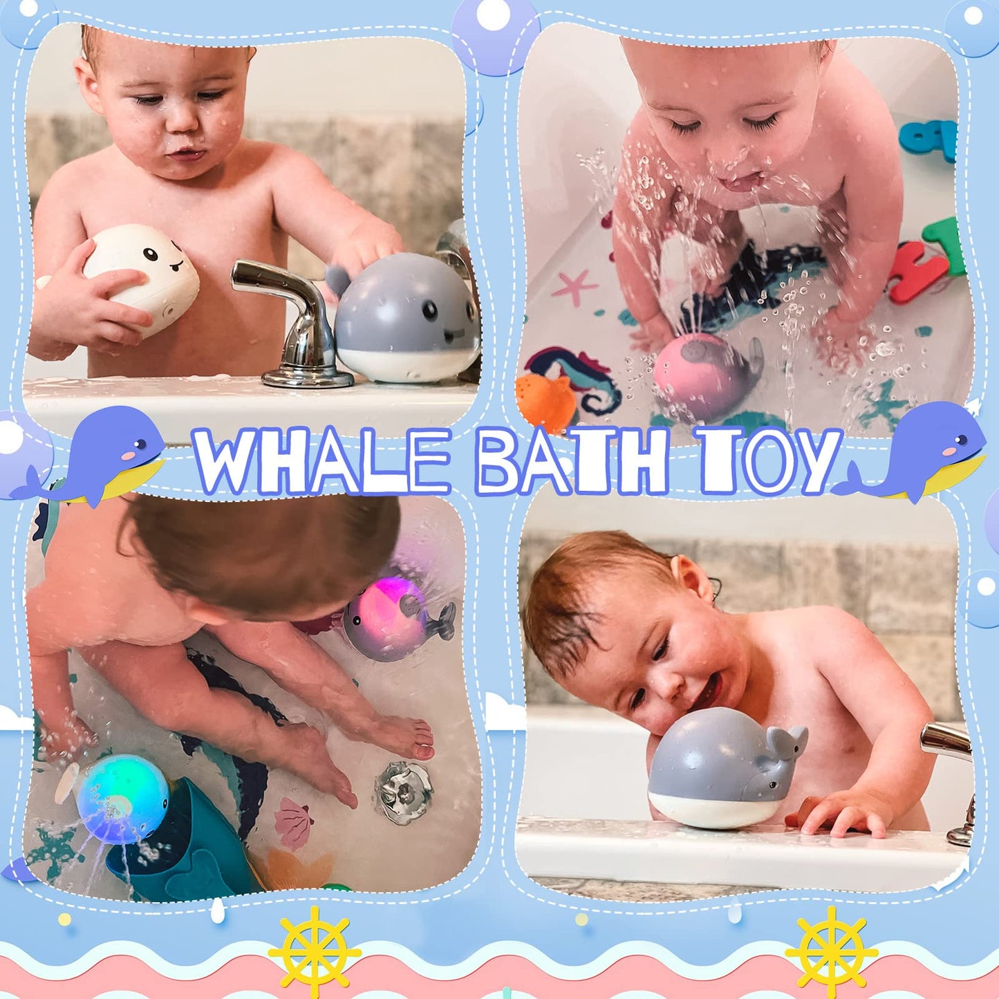 Whale Bath Toys Rechargeable-Blue - Gigilli