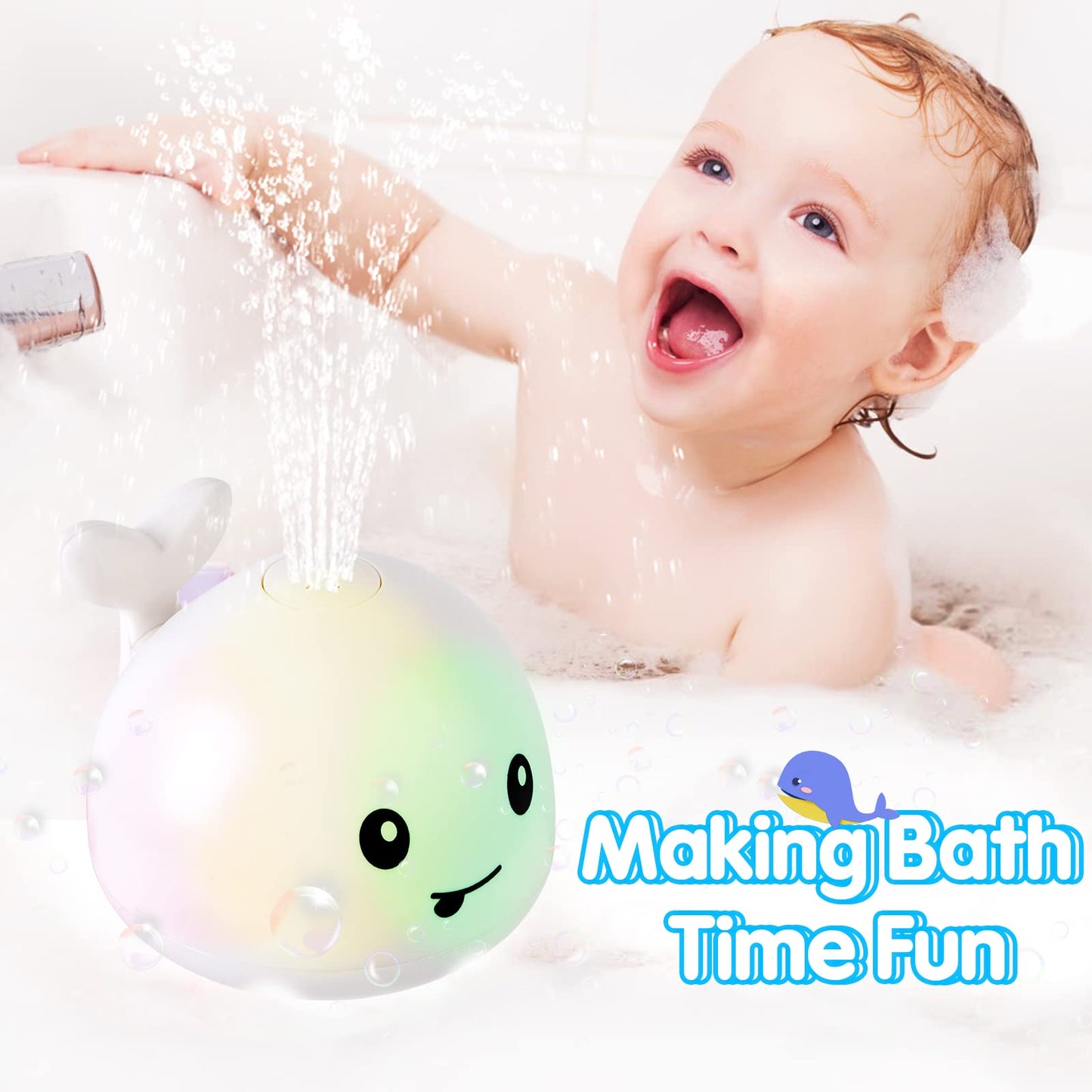 Whale Bath Toys Rechargeable-White - Gigilli