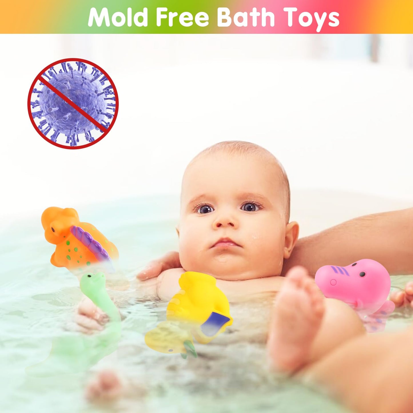 Whale Bath Toy Rechargeable with Dinosaur Bath Toys-White - Gigilli