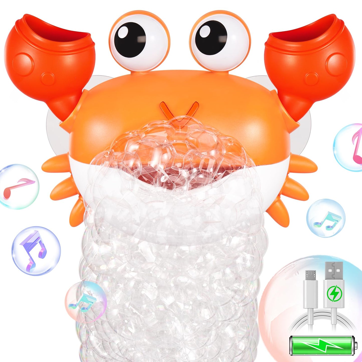 Machine à bulles de bain de crabe améliorée, rechargeable