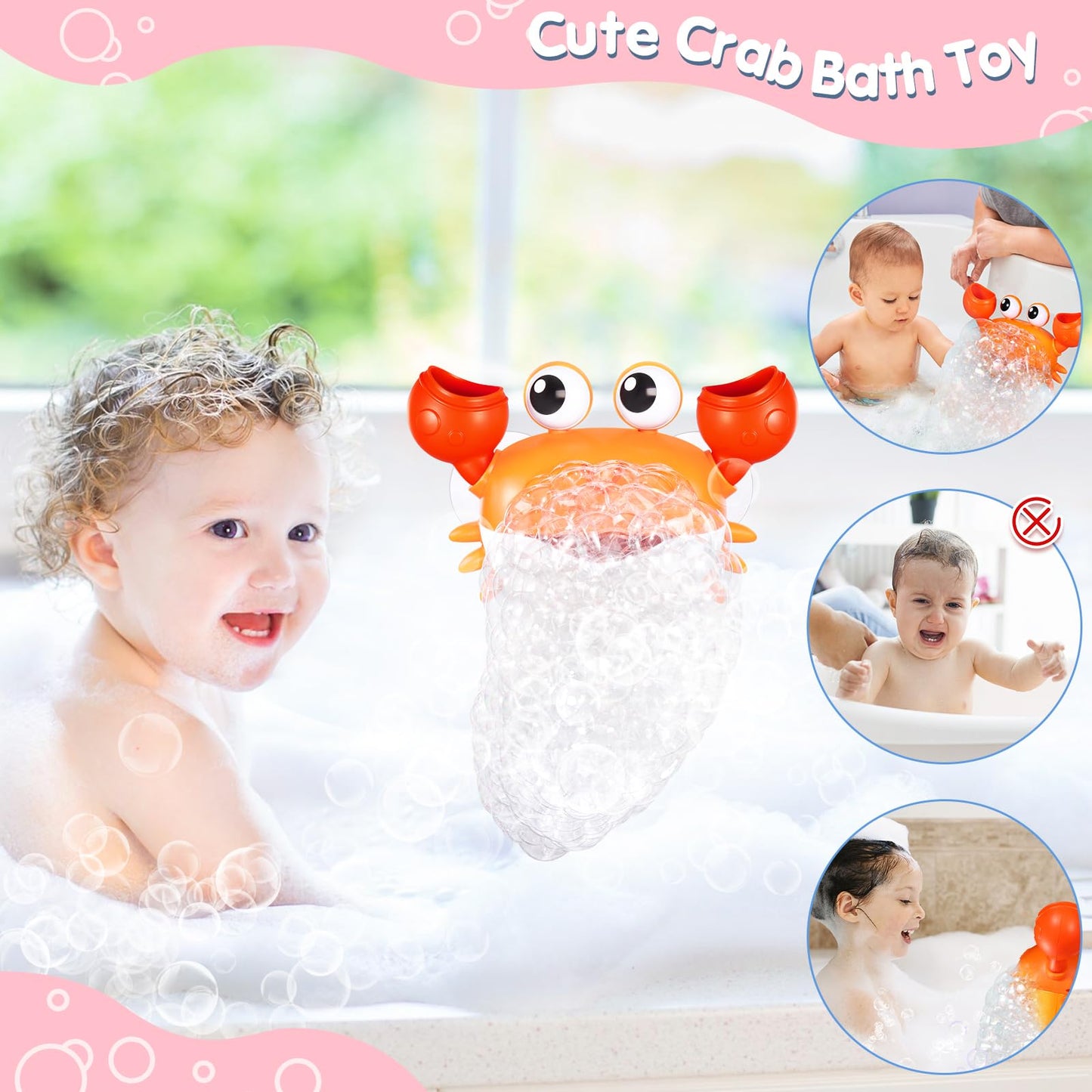 Machine à bulles de bain de crabe améliorée, rechargeable