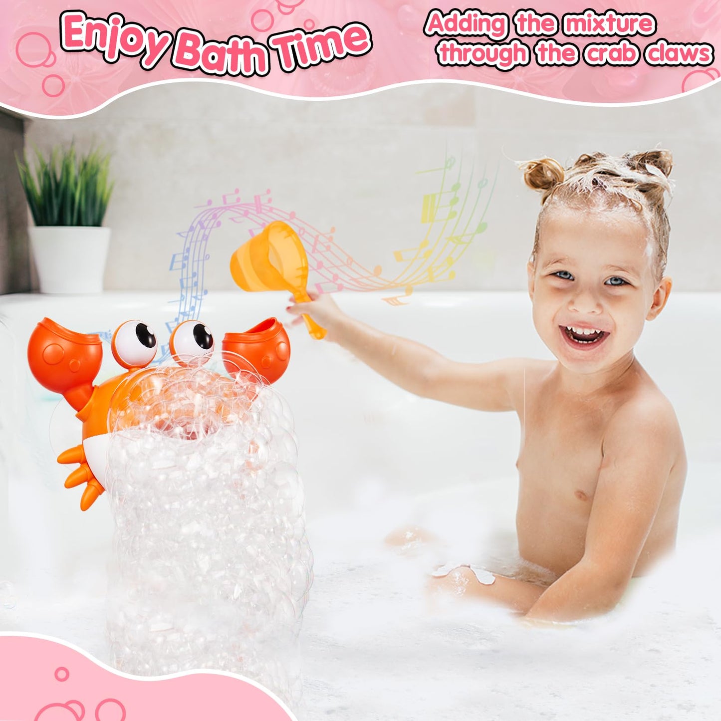 Machine à bulles de bain de crabe améliorée, rechargeable
