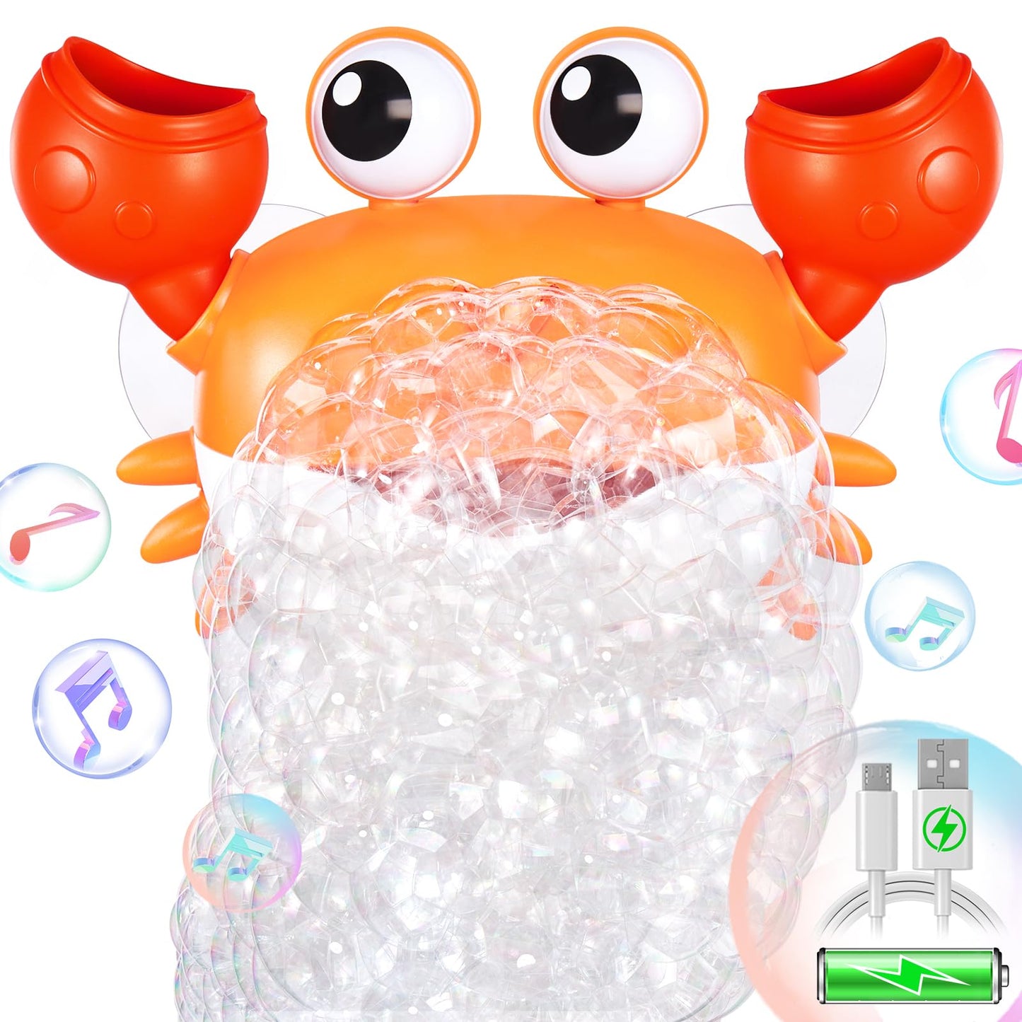 Machine à bulles de bain de crabe améliorée, rechargeable