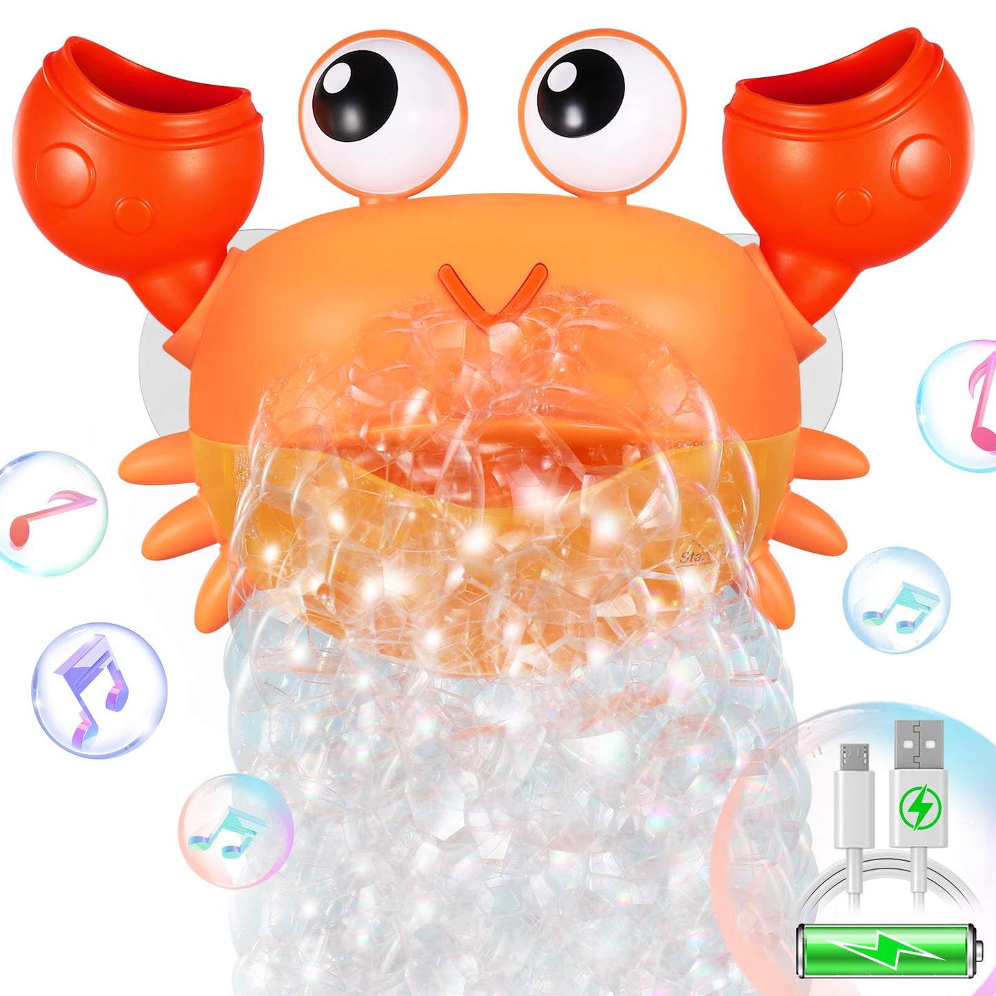 Machine à bulles de bain de crabe améliorée, rechargeable