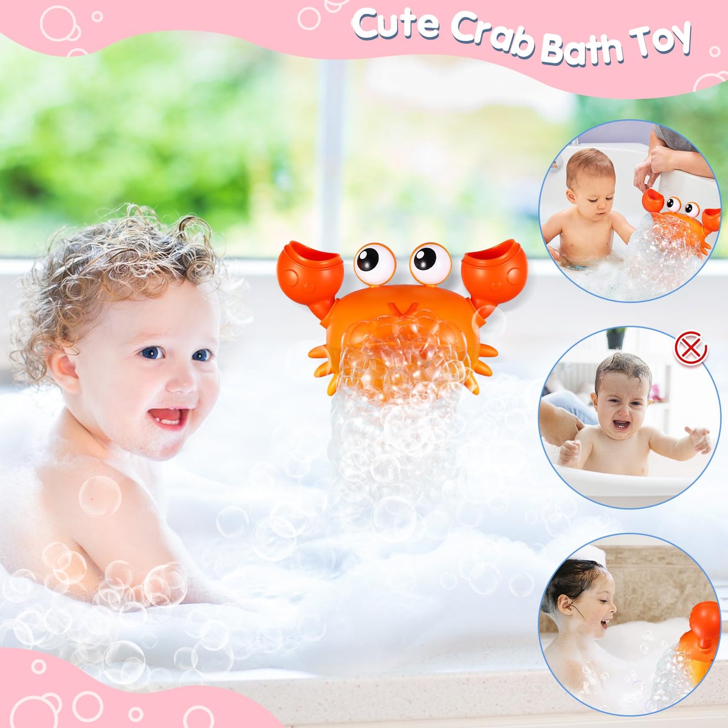 Machine à bulles de bain de crabe améliorée, rechargeable