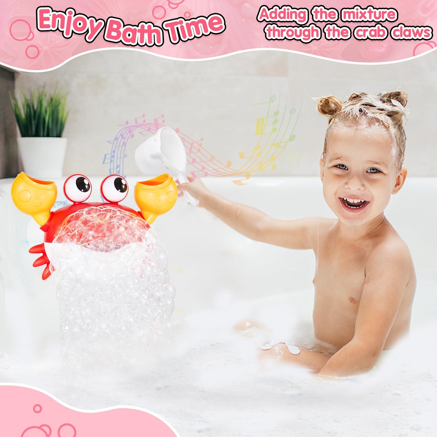 Machine à bulles de bain de crabe améliorée, rechargeable