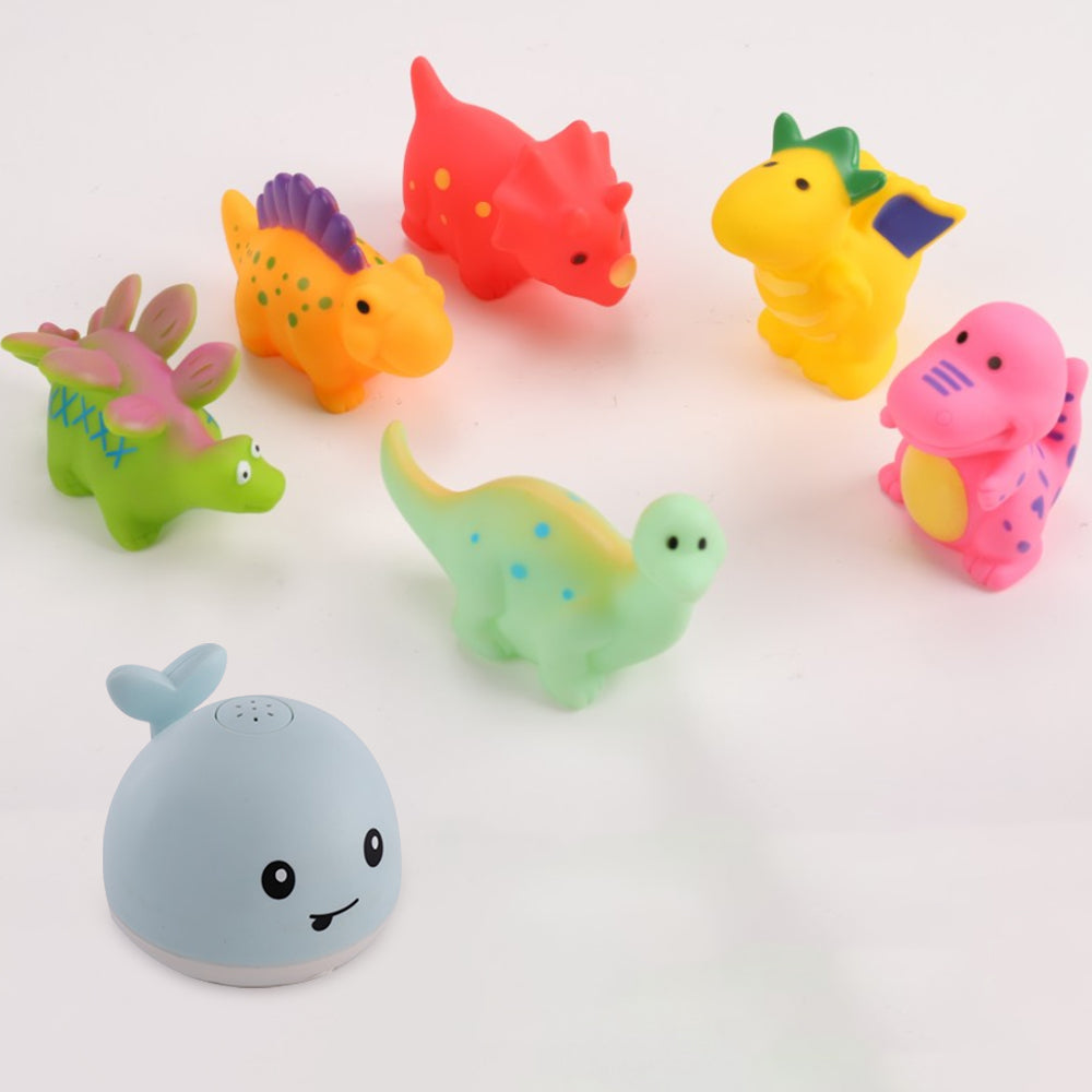 Whale Bath Toy Rechargeable with Dinosaur Bath Toys-Blue