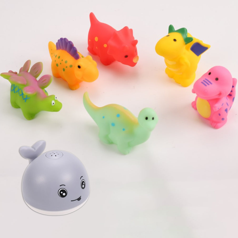 Jouet de bain baleine rechargeable avec jouets de bain dinosaure-gris