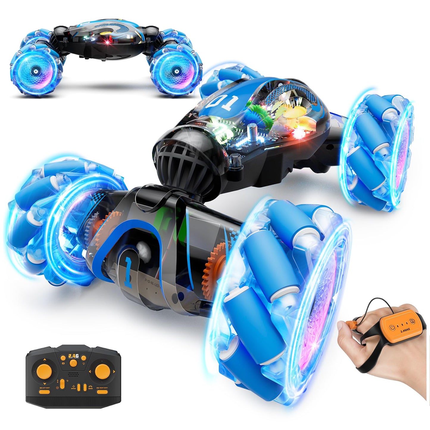 Gesture Sensing RC Car 4WD Remote Control - Blue