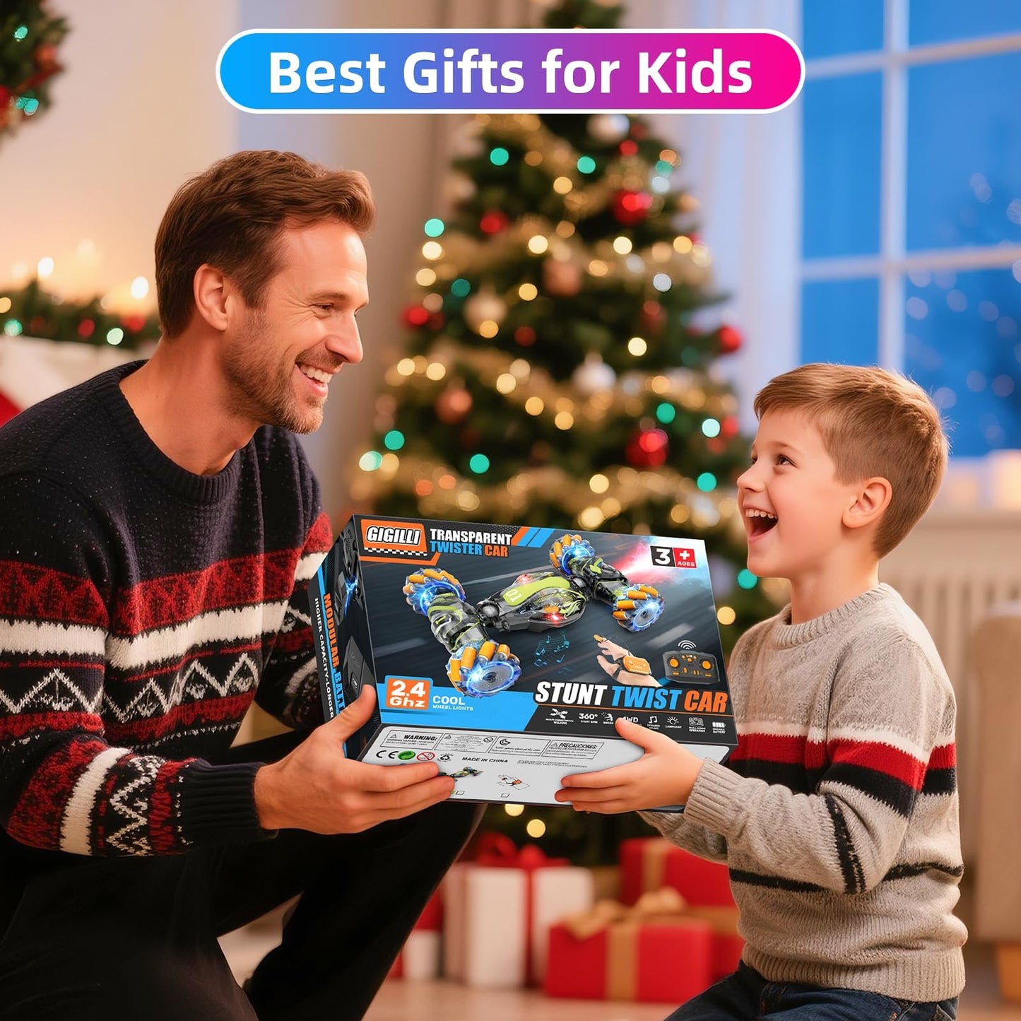 Gesture Sensing RC Car 4WD Remote Control - Orange Green