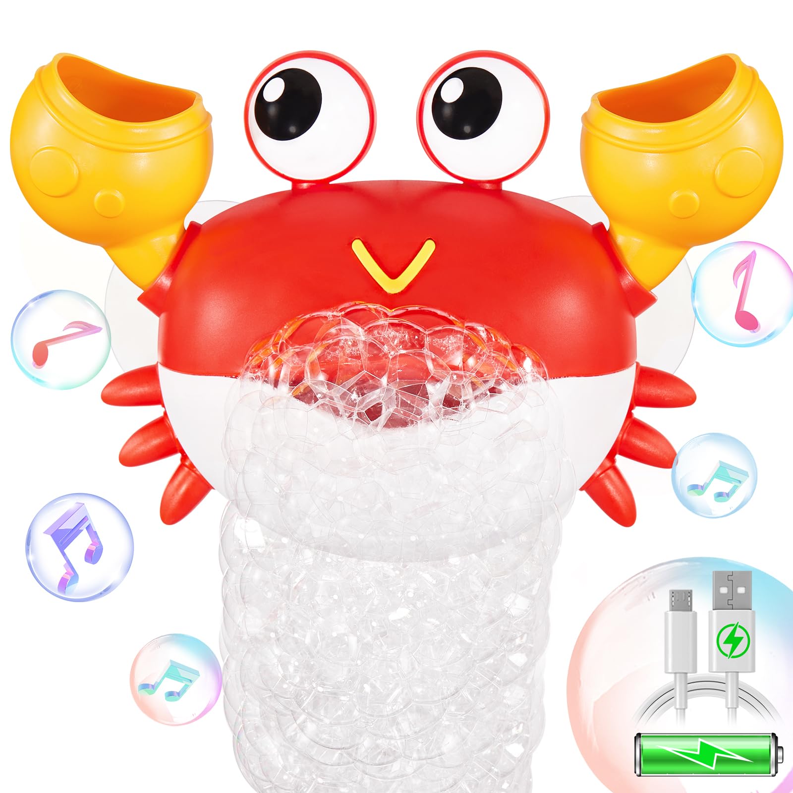 summer infant tub time bubble maker Upgraded Crab Bath Bubble Maker Rechargeable, Red